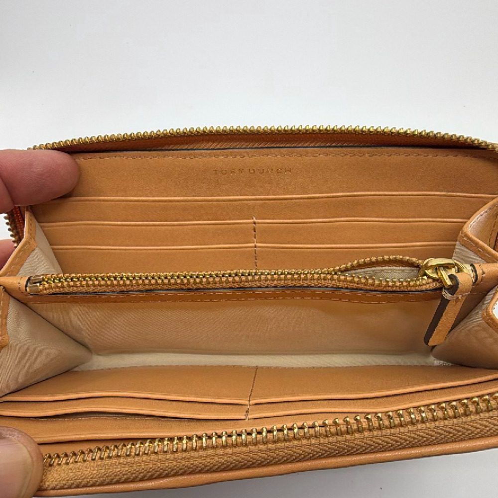 Tory Burch Striped Zip Continental Blue Leather Wallet - Picture 4 of 8